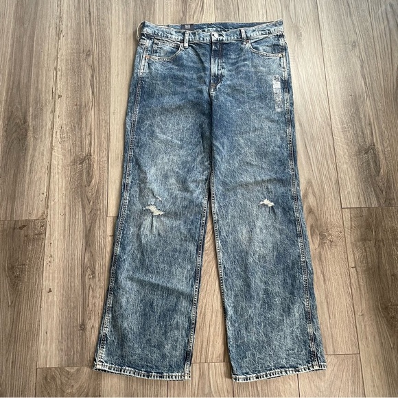 GAP Vintage Flare High Rise Distressed Denim Jeans Plus Size 18R NWT - Picture 2 of 5